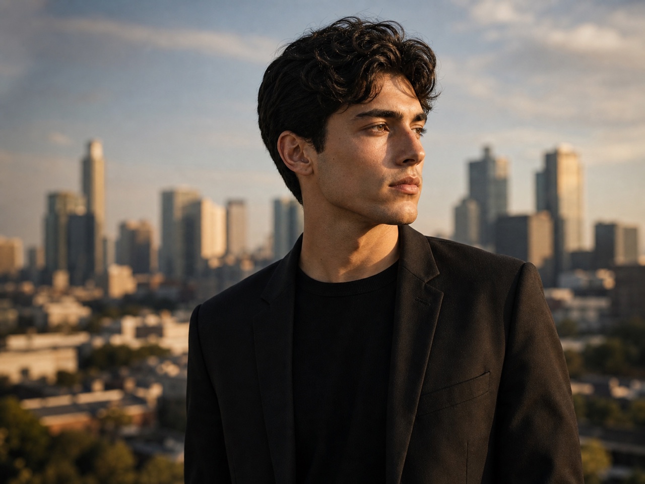 Professional portrait with the Austin skyline